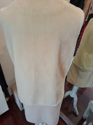 Chaleco pelo largo beige Talla S