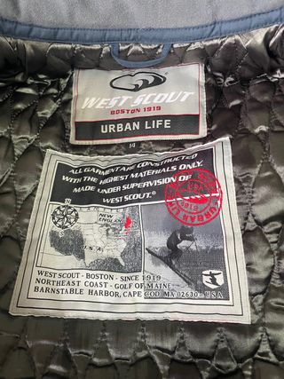 Giubbotto bambino blu e rosso