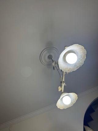 Lampadario Shabby Chic Vetro e Metallo