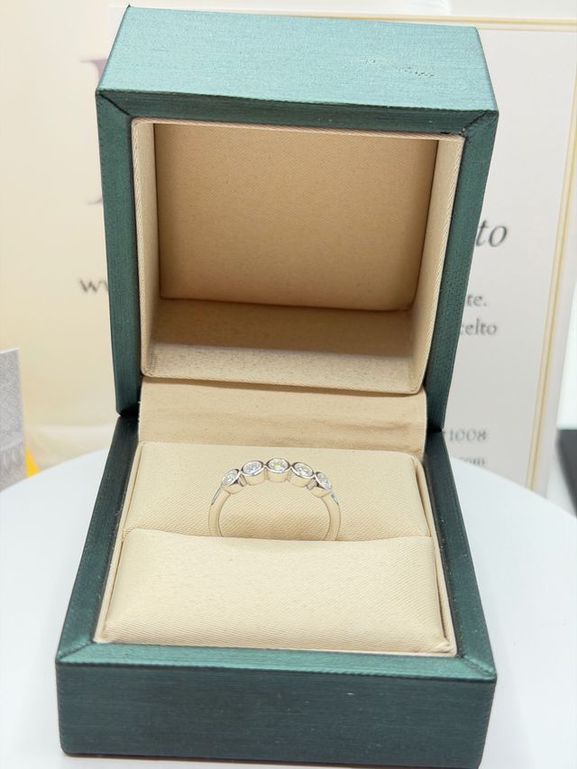 Anello Veretta Moissanite Certificata 0.1 ct