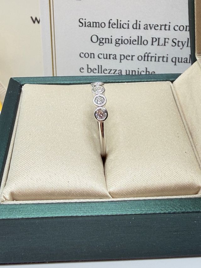 Anello Veretta Moissanite Certificata 0.1 ct