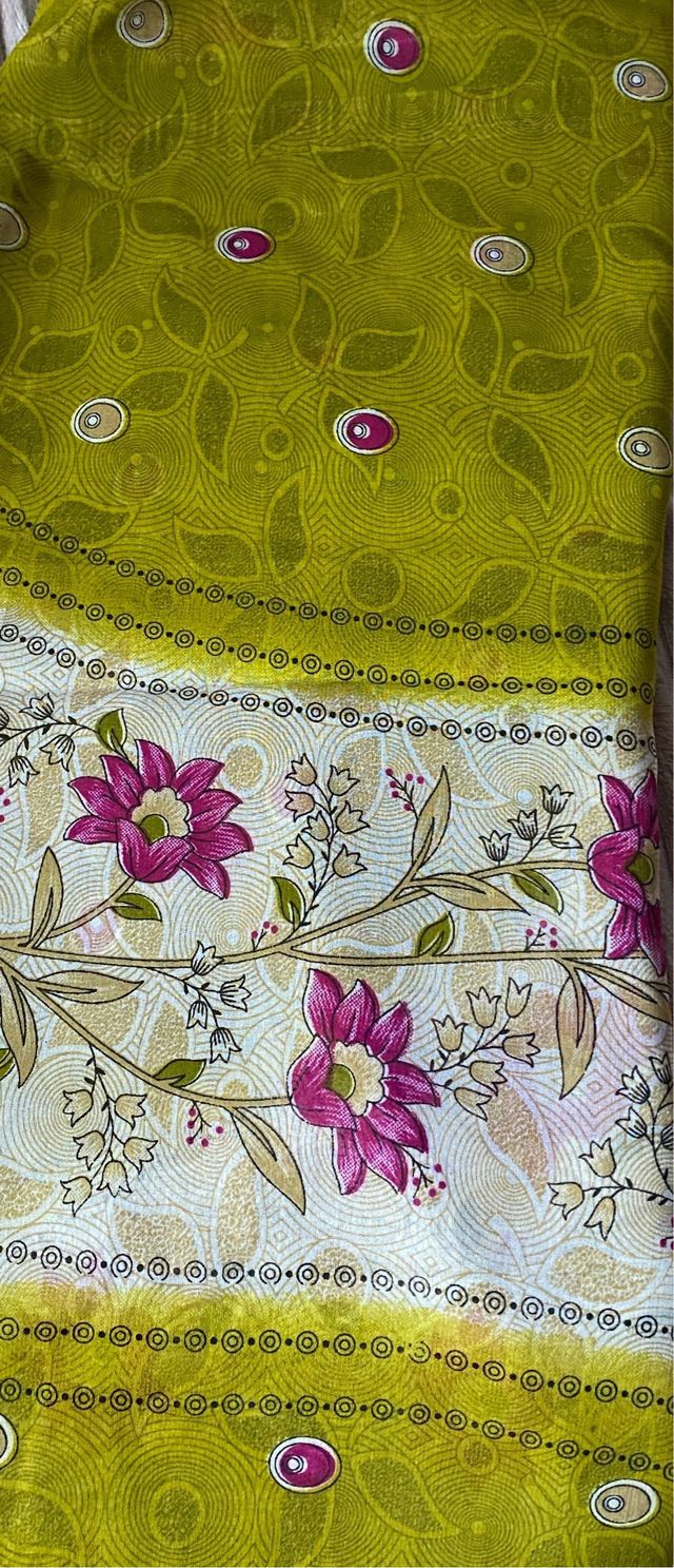 Saree Ropa India Verde y Rosa