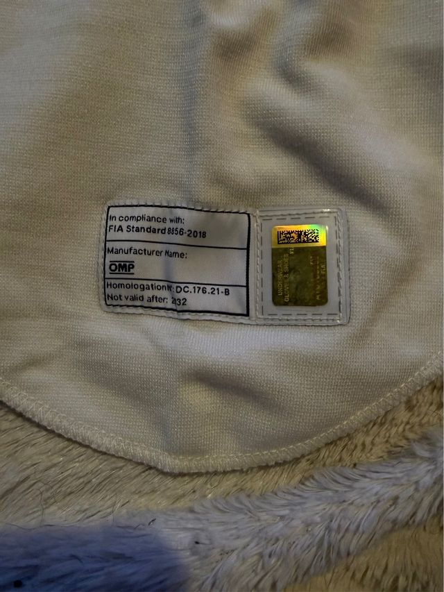 Sotocasco OMP First FIA 8856 Talla M NUEVO