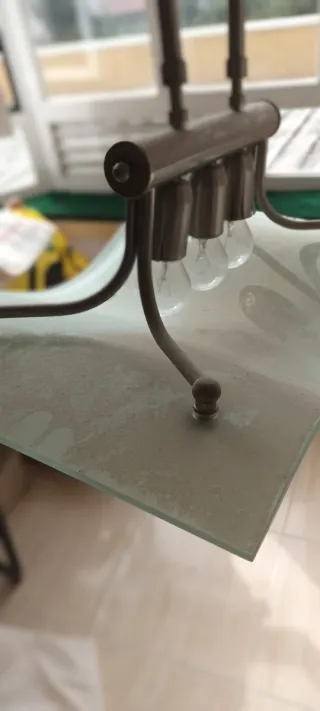 Lote 4 Candeeiros Teto Vidro Metal Madeira