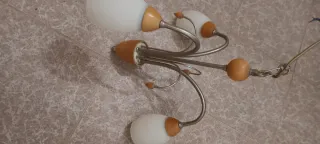 Lote 4 Candeeiros Teto Vidro Metal Madeira