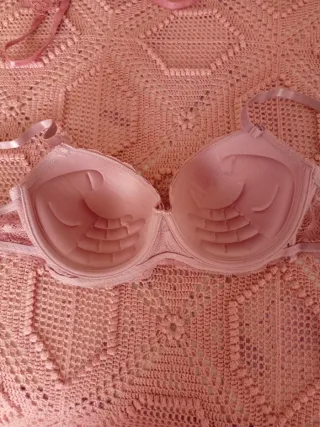 Sujetador Push Up Rosa Encaje