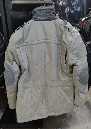Chaqueta Moto Vespa Beige con Botones Magnéticos