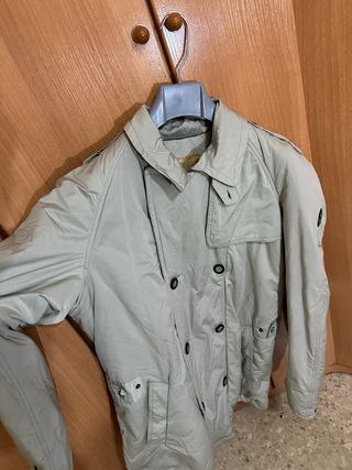 Chaqueta Moto Vespa Beige con Botones Magnéticos