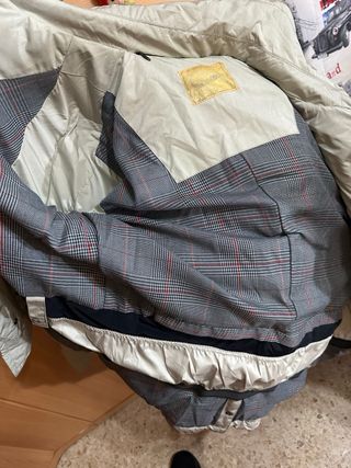 Chaqueta Moto Vespa Beige con Botones Magnéticos