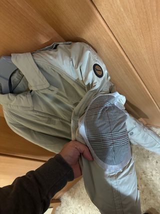 Chaqueta Moto Vespa Beige con Botones Magnéticos