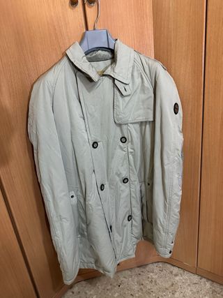 Chaqueta Moto Vespa Beige con Botones Magnéticos