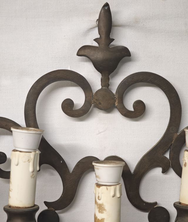 Coppia Applique Vintage Ottone 5 Luci