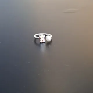 Anillo Tous Plata y Perla Ajustable