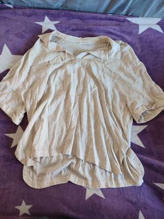 Camisa beige de lino