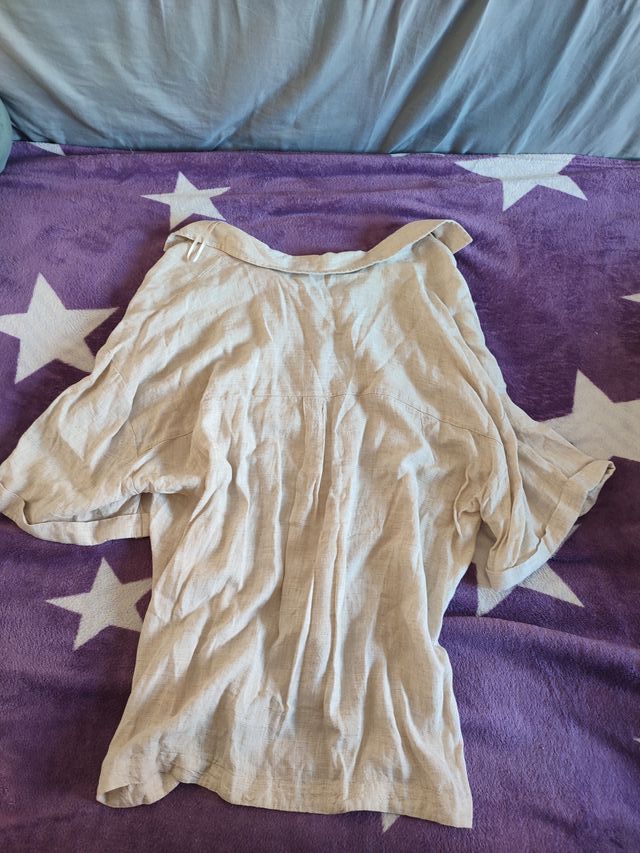 Camisa beige de lino