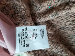 Abrigo rosa pálido angora y brillo