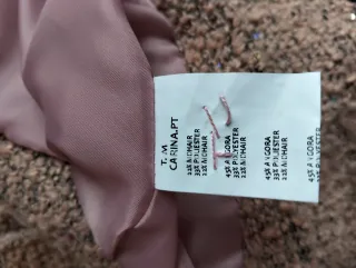 Abrigo rosa pálido angora y brillo