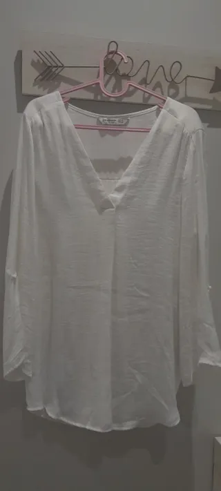 Blusa blanca manga larga