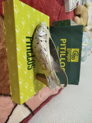 Sandalias Pitillos Talla 36 Doradas/Plateadas