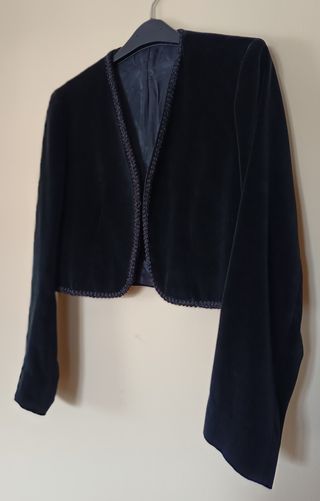 Chaqueta Terciopelo Negra Pasamanería