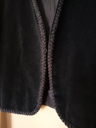 Chaqueta Terciopelo Negra Pasamanería