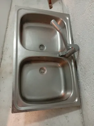 Fregadero doble cocina metal