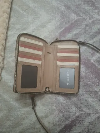 Bolso cartera Parfois beige y rosa para móvil,nuev