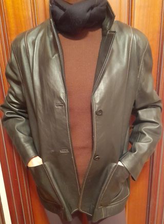 Chaqueta de cuero negra unisex SIN estrenar España