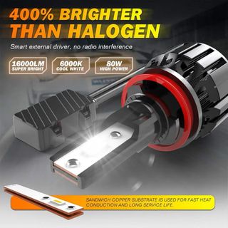 Bombilla H11 LED KATUR 80W 16000LM Blanca