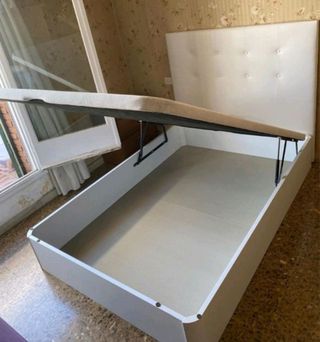 Colchón y Canapé Blanco y Gris