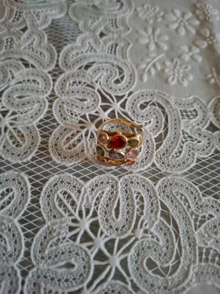 Anello oro 14k 585 con pietre multicolore