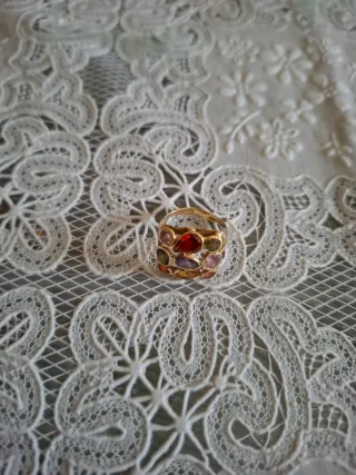 Anello oro 14k 585 con pietre multicolore