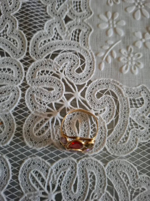 Anello oro 14k 585 con pietre multicolore