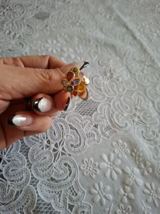 Anello oro 14k 585 con pietre multicolore