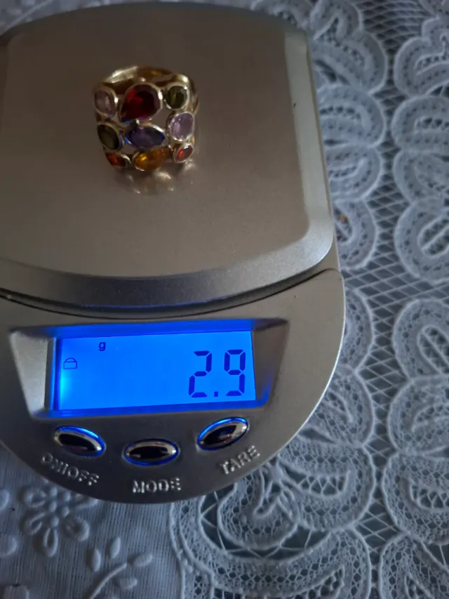 Anello oro 14k 585 con pietre multicolore