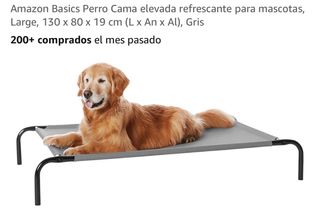 Cama elevada perro gris