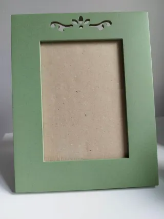 Marco de fotos verde decorado