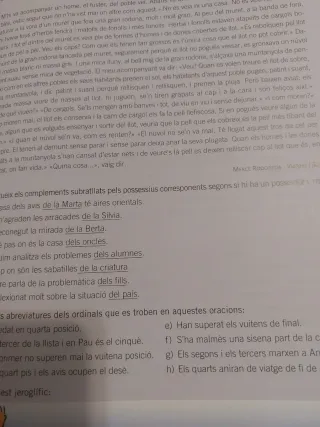 Llengua catalana i literatura, 1 Batxillerat 2017