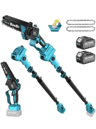 Mini motosierra SEESII 2 en 1 con pértiga