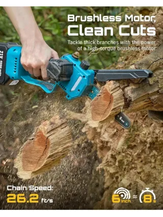 Mini motosierra SEESII 2 en 1 con pértiga