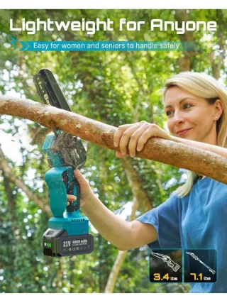 Mini motosierra SEESII 2 en 1 con pértiga