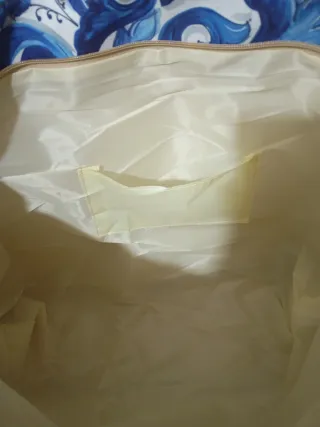 Borsa mare fantasia maiolica blu