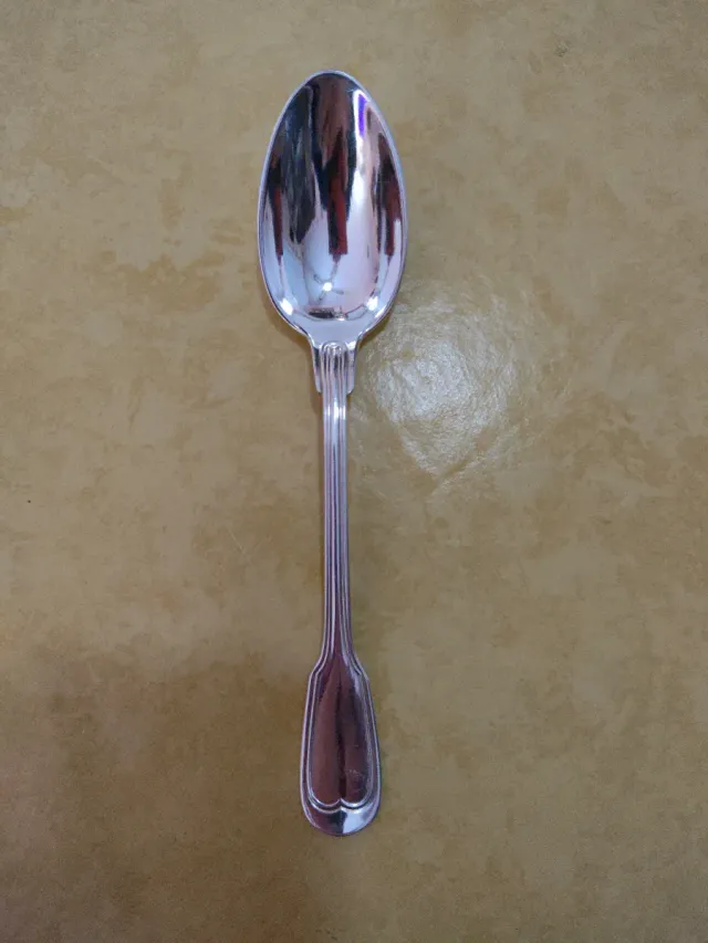 Set di 6 cucchiaini d'argento antichi placcati in argento