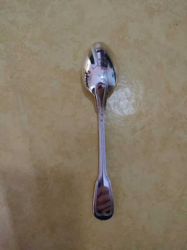 Set di 6 cucchiaini d'argento antichi placcati in argento