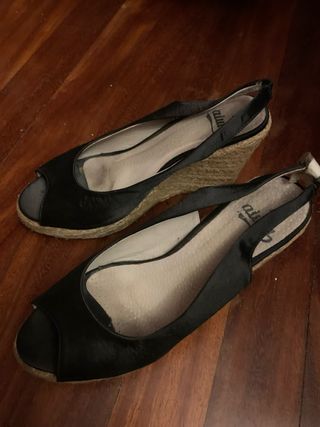 Sandalias cuña negras talla 40