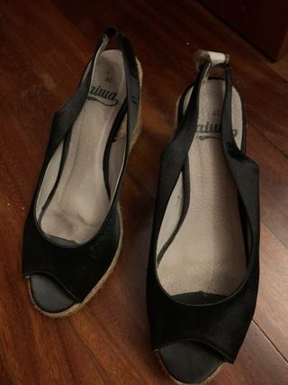 Sandalias cuña negras talla 40