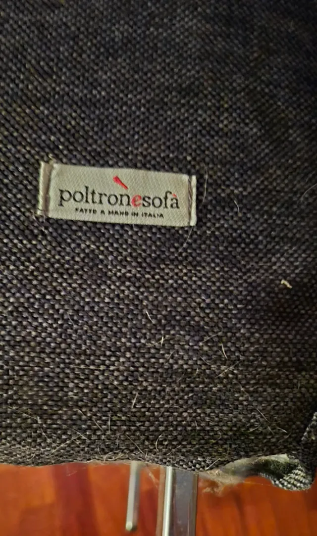 Coppia Poltrone Poltrona Sofa Grigie Tessuto