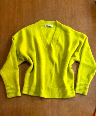 Jersey Zara Lana Amarillo Talla Única