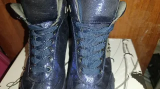 Scarpe donna blu glitterate
