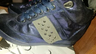 Scarpe donna blu glitterate